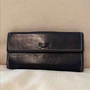 Coach Midnight Black Leather Wallet